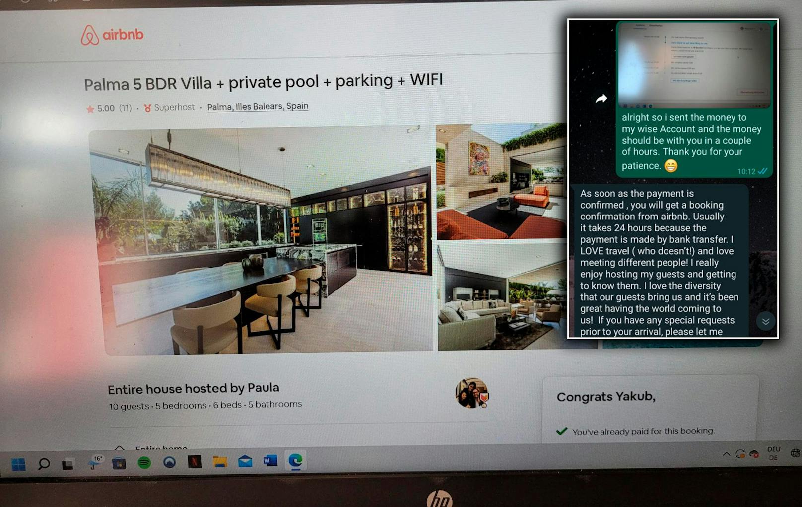 Wiener Yakub überwies "Paula" 3.300 Euro für eine Ferienvilla auf Mallorca, die gar nicht existierte.