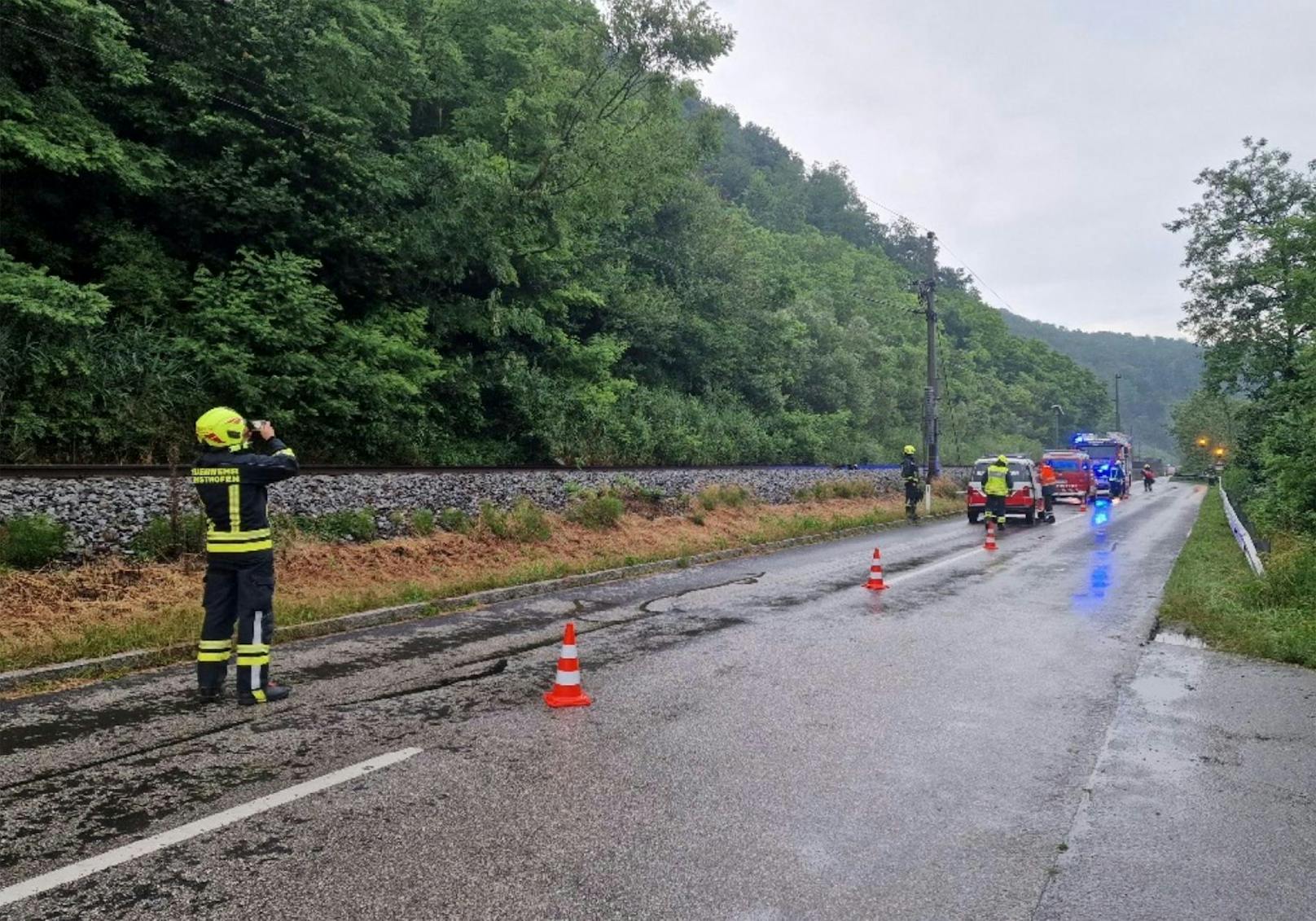 Die Feuerwehr im Einsatz.