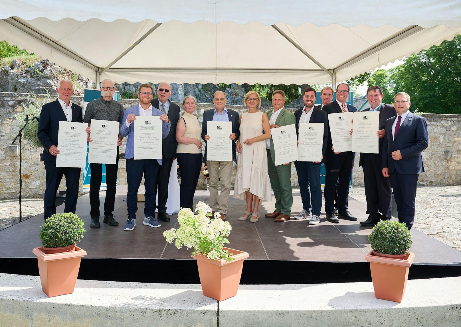 UNESCO-Urkunden an 8 Donaulimes-Gemeinden verliehen