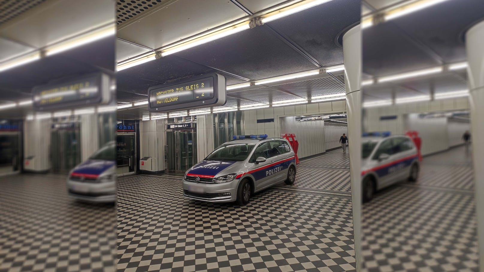 Um Diebe schnell hinters Licht zu führen, "driftete" die Wiener Polizei in eine U-Bahn-Station hinein.