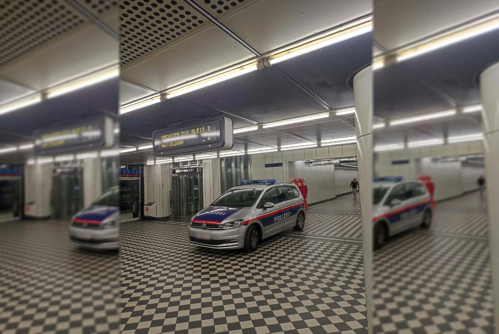 Deshalb parkten Polizisten mitten in der Öffi-Station