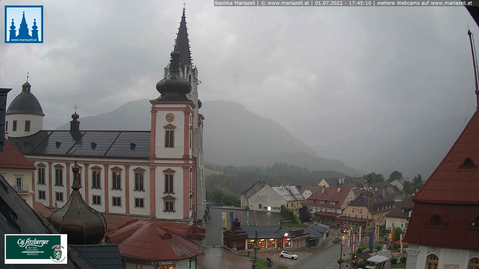 Webcam-Bild aus Mariazell um 17.45 Uhr.