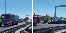 Stau-Chaos nach Unfall auf Wiener Nordbrücke