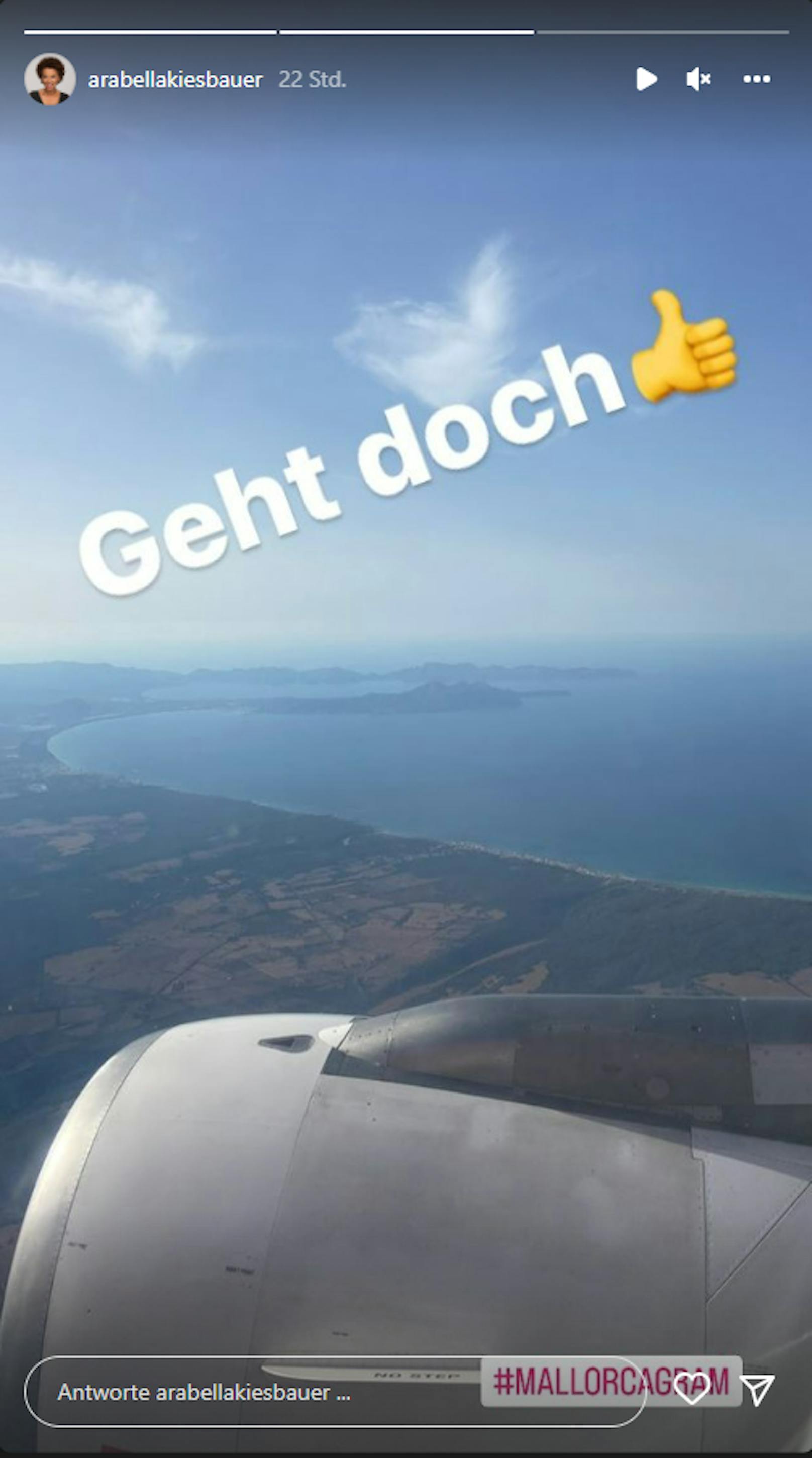 Zum Glück durfte sie dann in den Flieger nach Mallorca. 