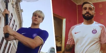 Matthias Braunöder im neuen Heim-, Lucas Galvao im Auswärtstrikot.