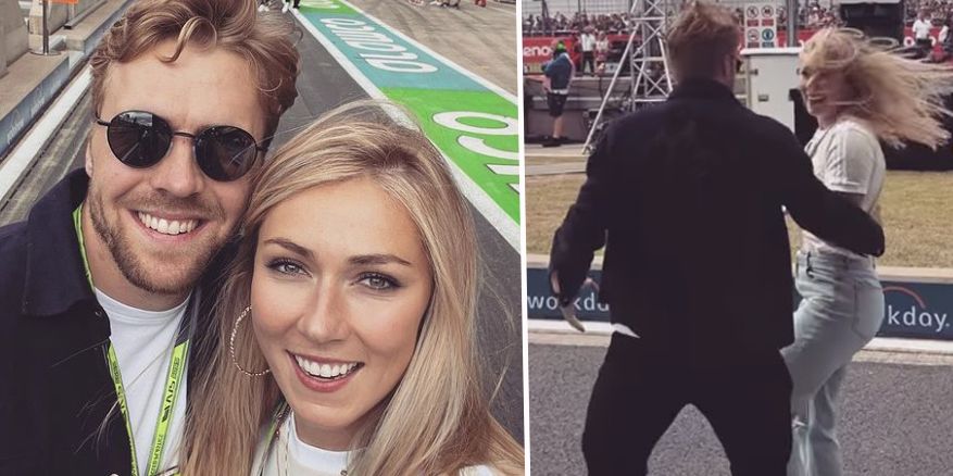 Mikaela Shiffrin turtelt und tanzt mit Freund Aleksander Aamodt Kilde in der Boxengasse.