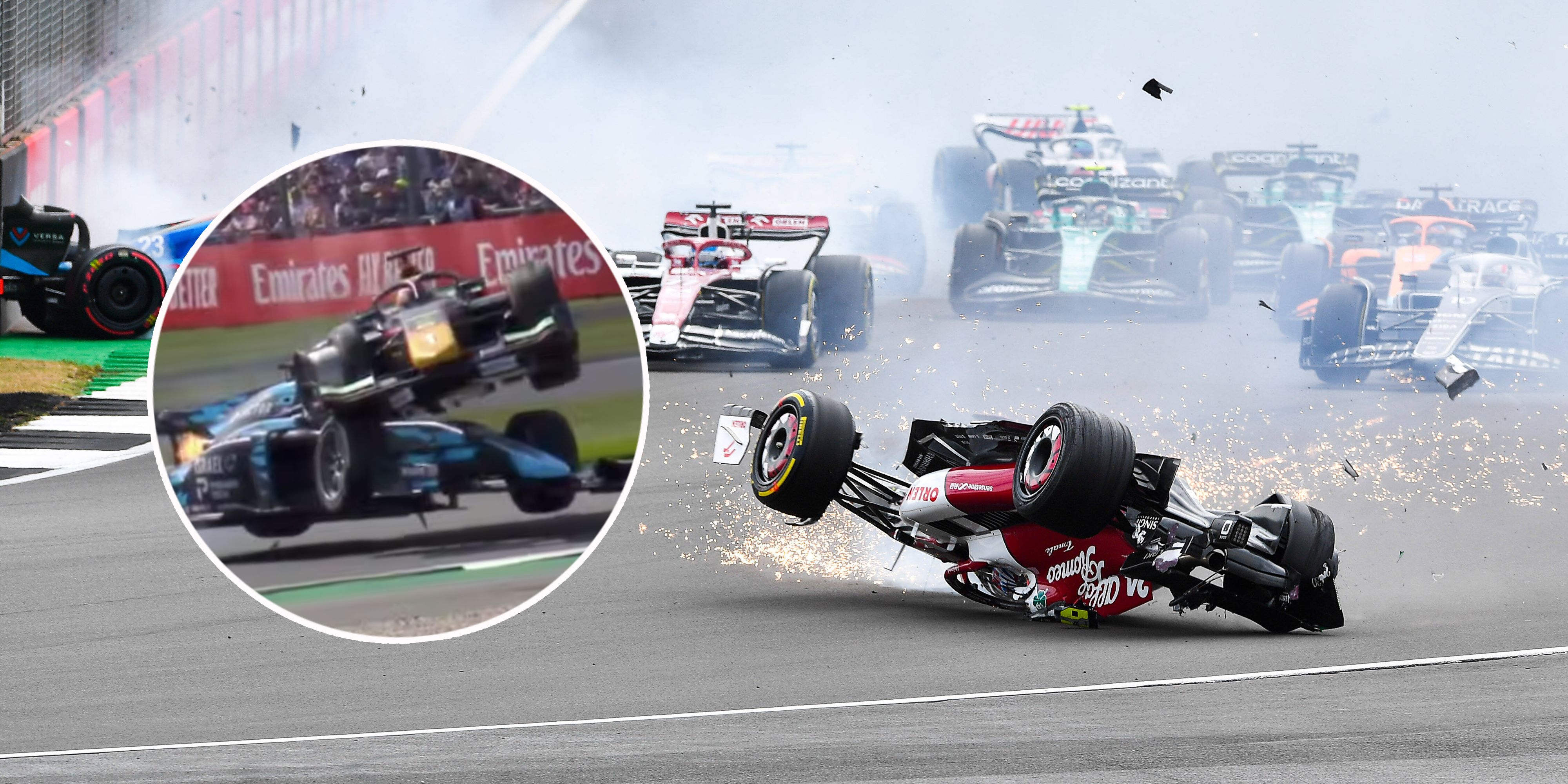 Guanyu Zhou und Roy Nissany (l.) werden vom "Halo" gerettet.