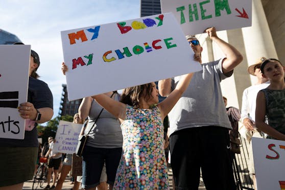 Proteste gegen das Abtreibungsverbot in Ohio am 24. Juni 2022.
