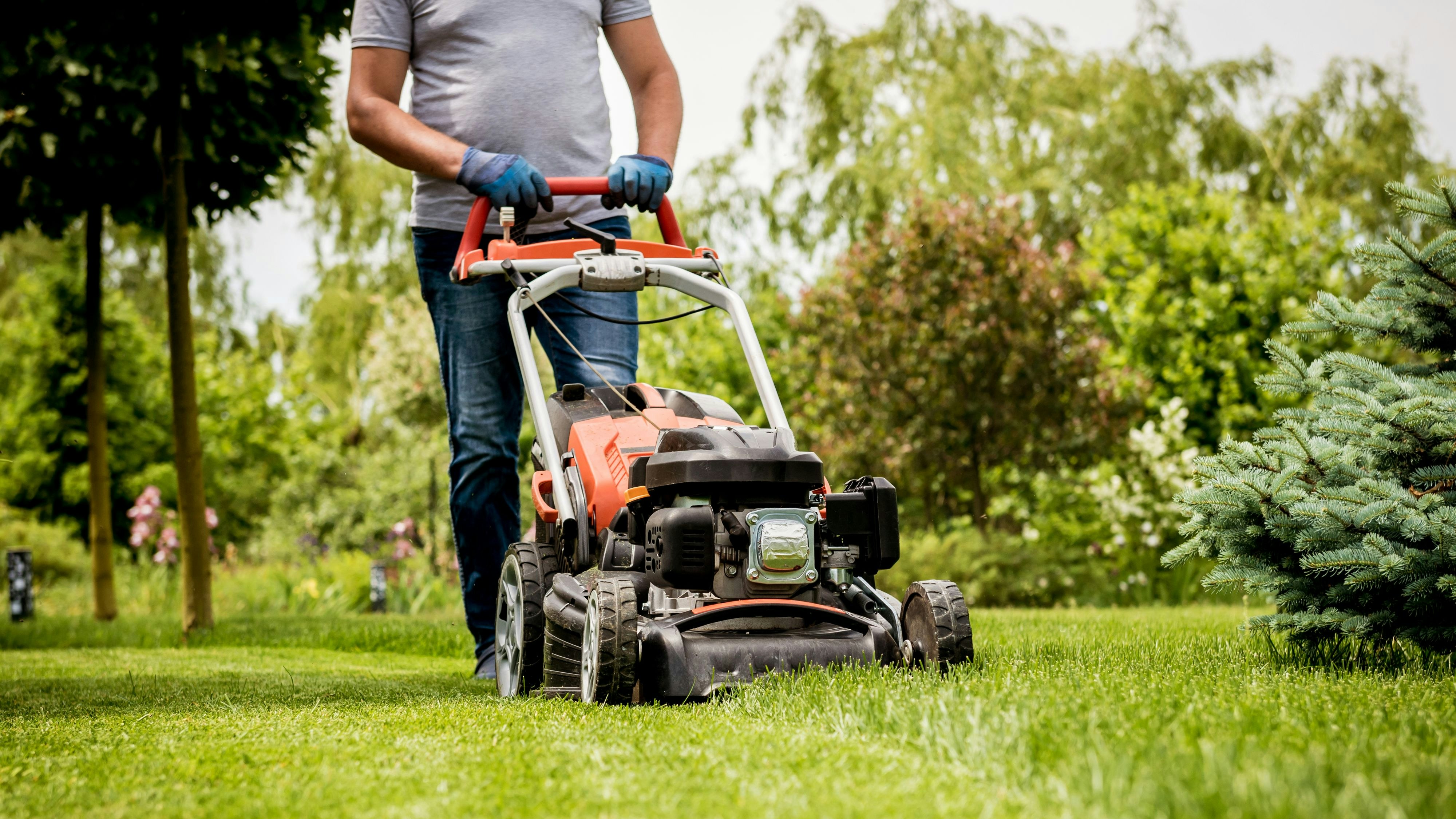 In Deutschland fiel ein Mann beim Rasenmähen in ein Erdloch und starb.