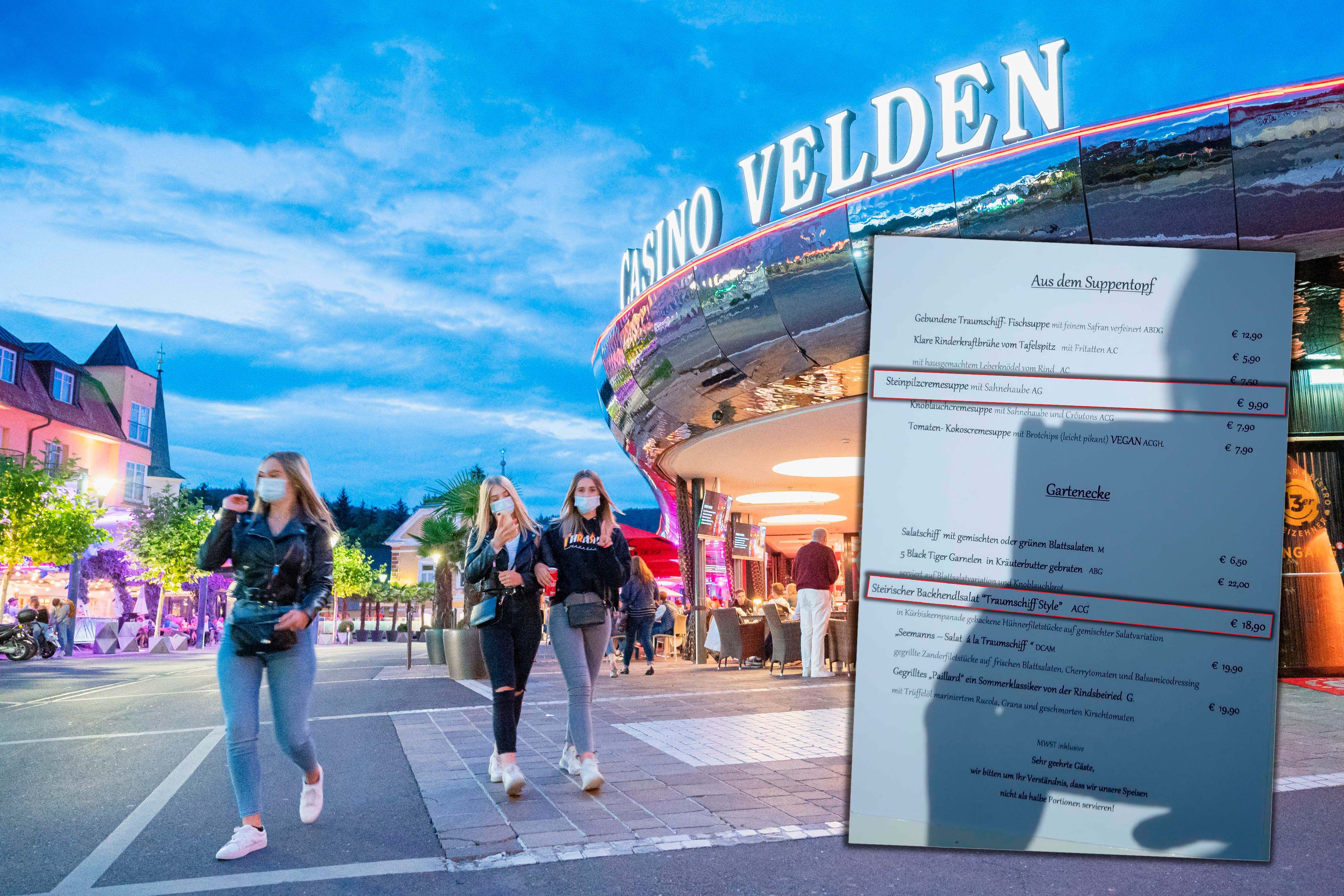 Die Preise in einem Restaurant in Velden (Kärnten) haben es in sich.