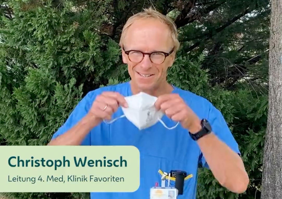 Der Wiener Primar Christoph "Dr. Corona" Wenisch rät zur Maske.