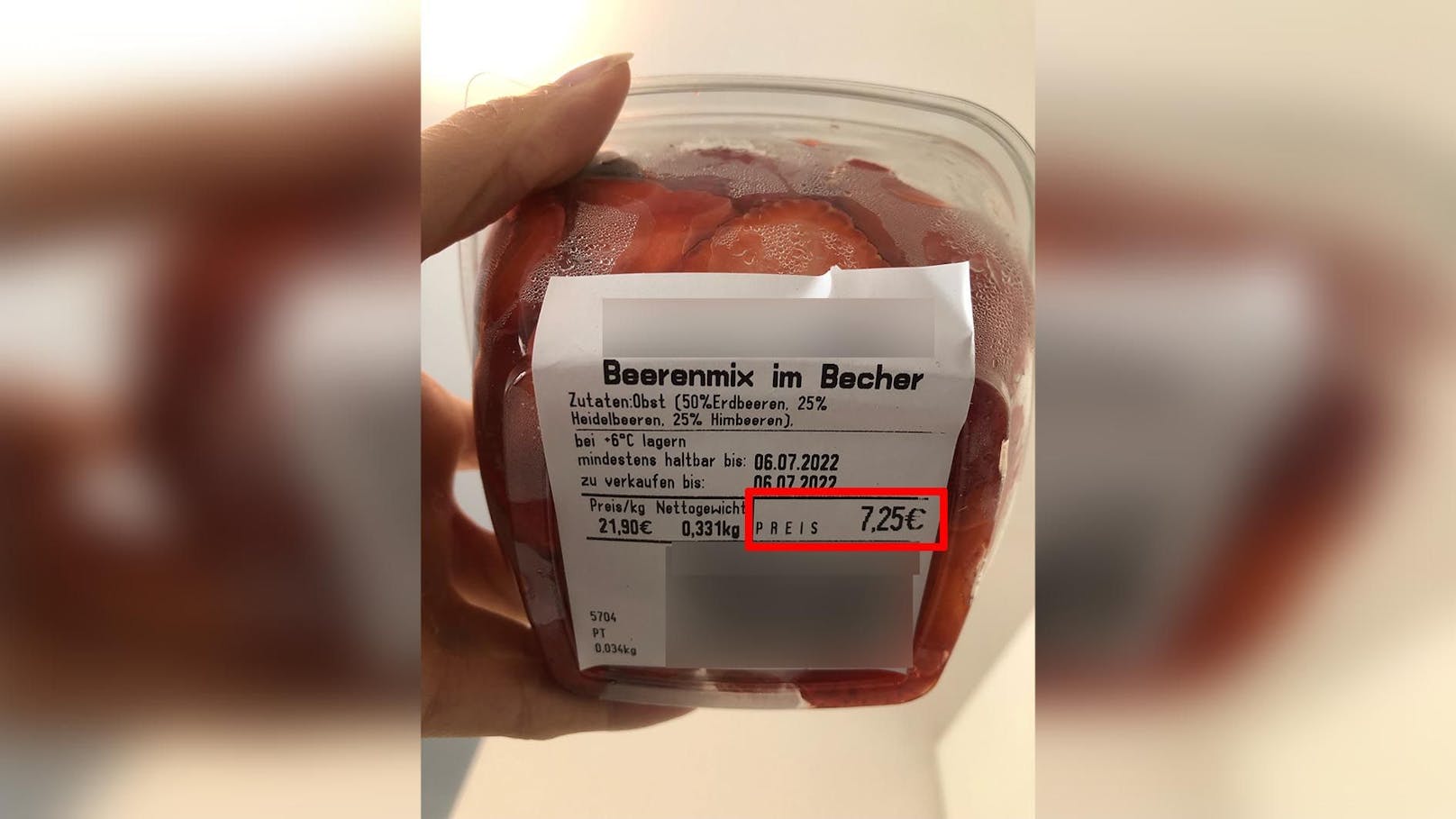 330 Gramm Obst kosteten im Supermarkt über sieben Euro - ein Preisschock.