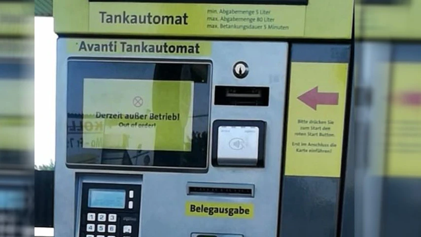 Tankstelle in Wien-Floridsdorf außer Betrieb