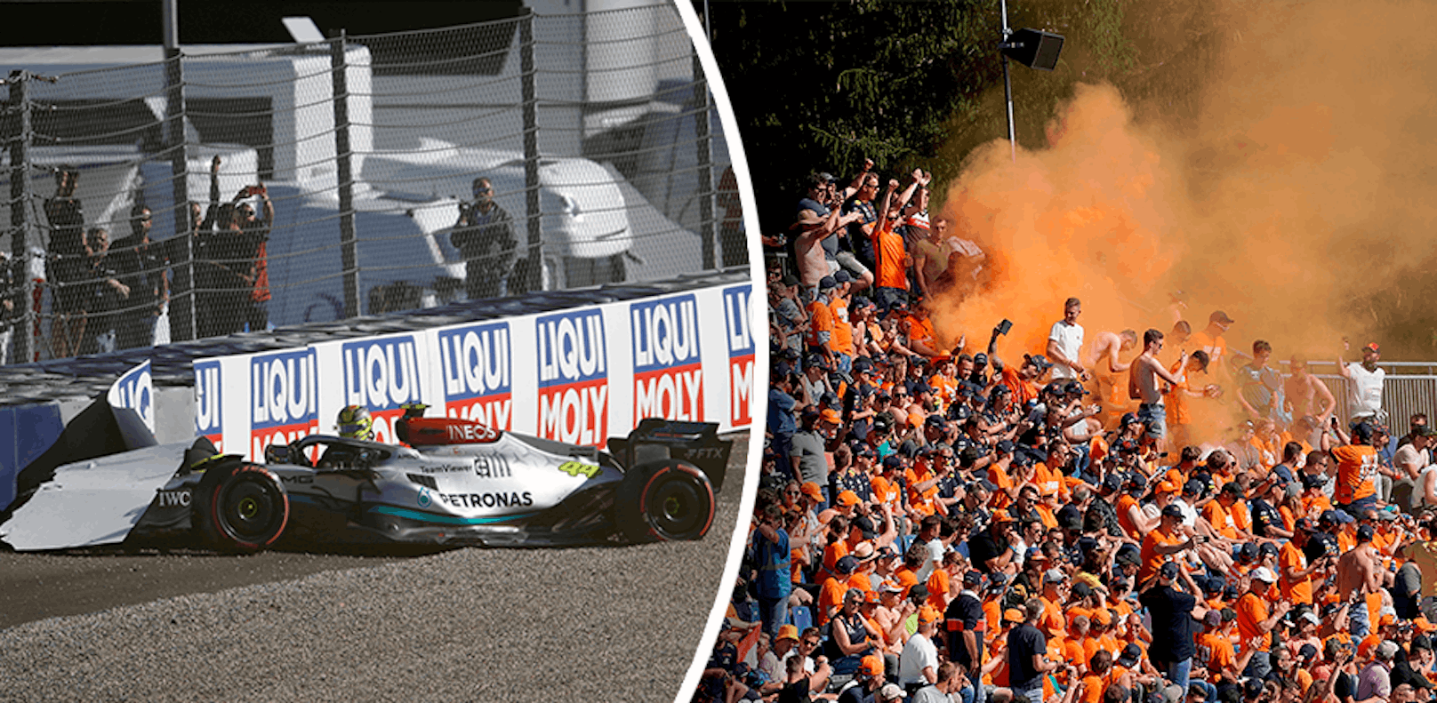 Lewis Hamilton crashte im Qualifying von Spielberg, die  Verstappen-Fans feierten den Abflug. 