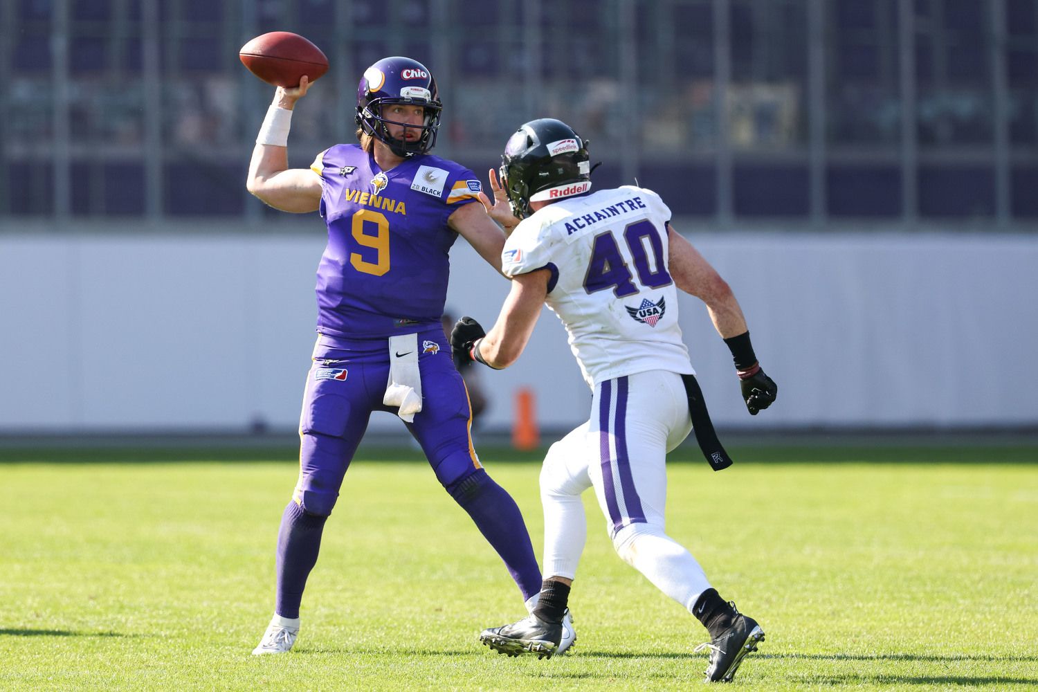 Vikings-Quarterback Jackson Erdmann (hier im Spiel gegen Frankfurt) führte die Vikings zum Sieg in Barcelona. 