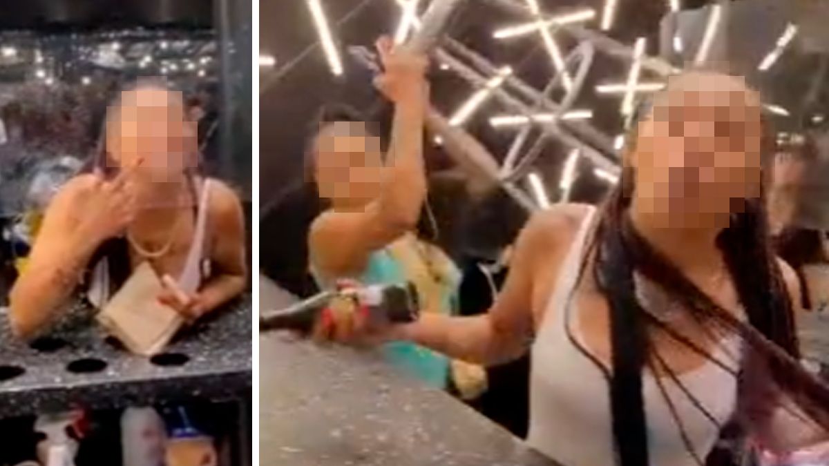 Die drei Frauen zerlegten die New Yorker "Bel Fries"-Filiale vor laufenden Handykameras.