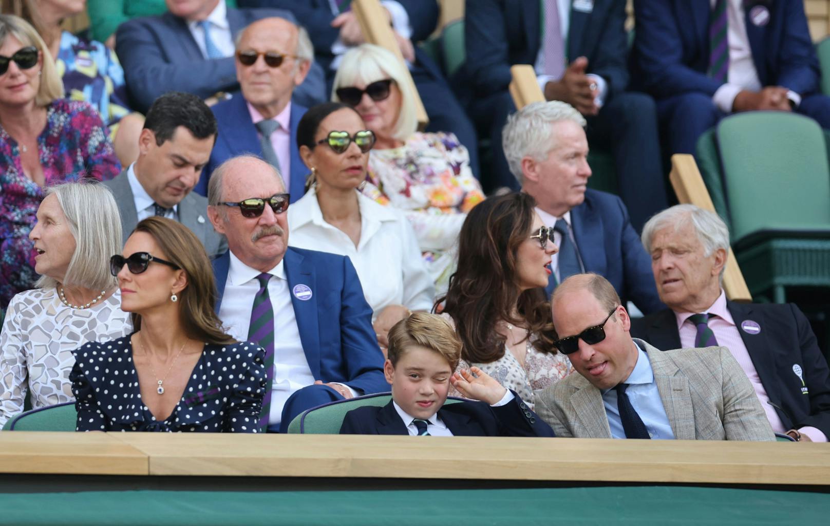 Die Königsfamilie beim Finale von Wimbledon. Herzogin Kate und Prinz William – dazwischen der gemeinsame Sohn, Prinz George.