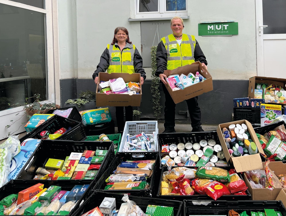 Der Verein M.U.T. spendete einen Laster voll mit Produkten für soogut-Markt