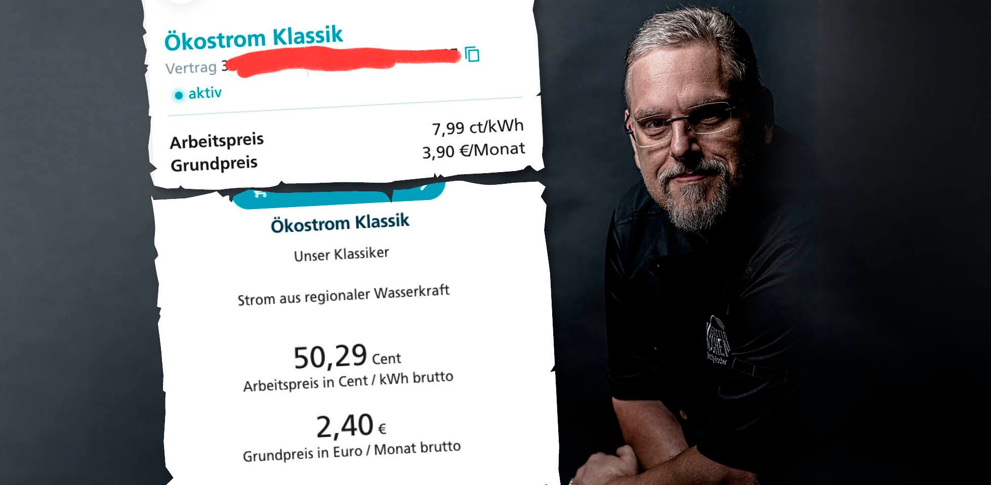 Franz E. macht sich Sorgen um seinen Stromtarif. Er stieg um 629 Prozent