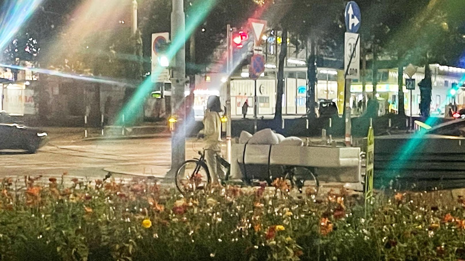 Eine Wienerin beförderte Sonntagnacht eine Couch mit dem Fahrrad.