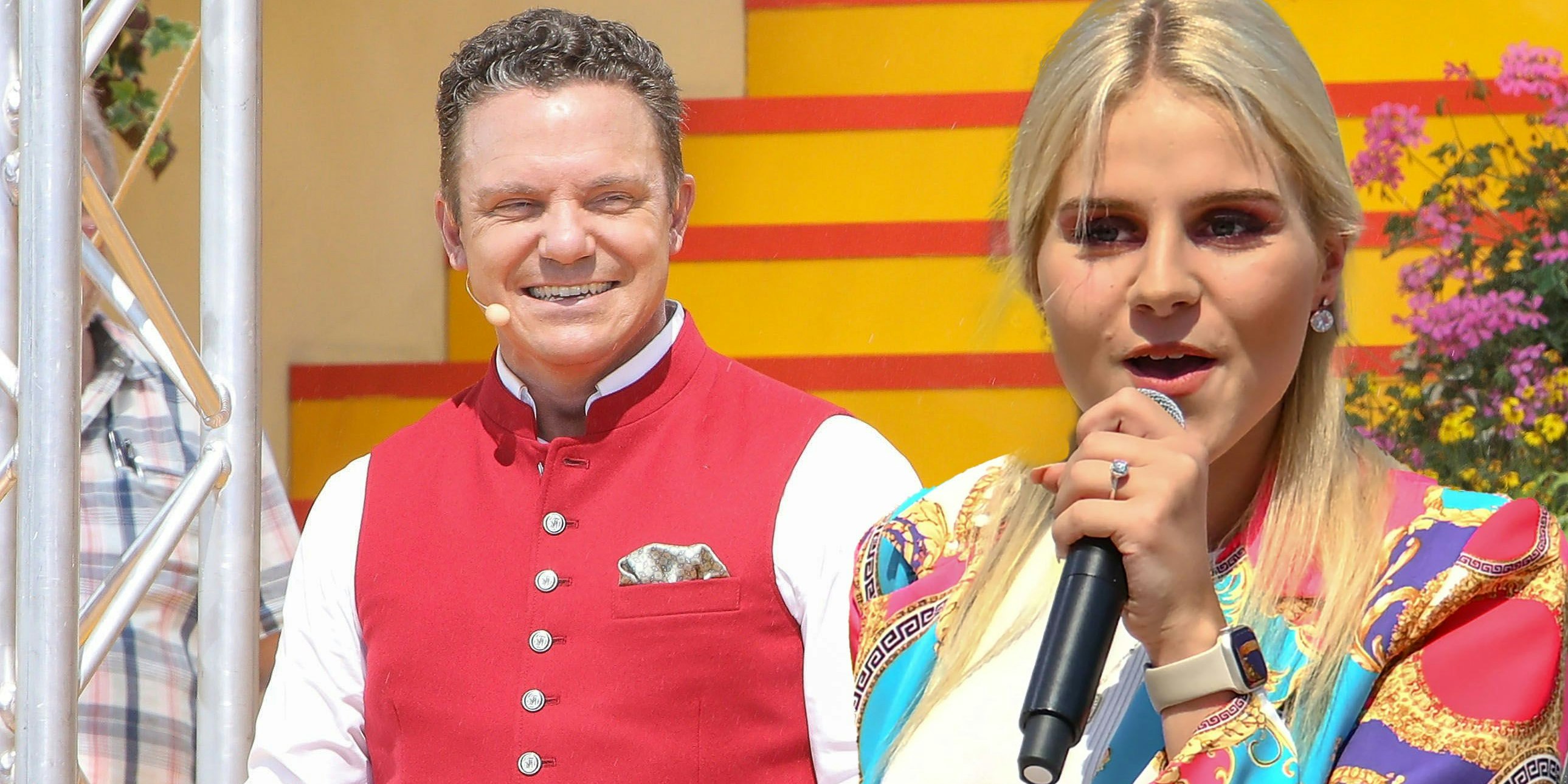  Estefania Wollny wurde in der Show "Immer wieder sonntags" von Stefan Mross ausgelacht.