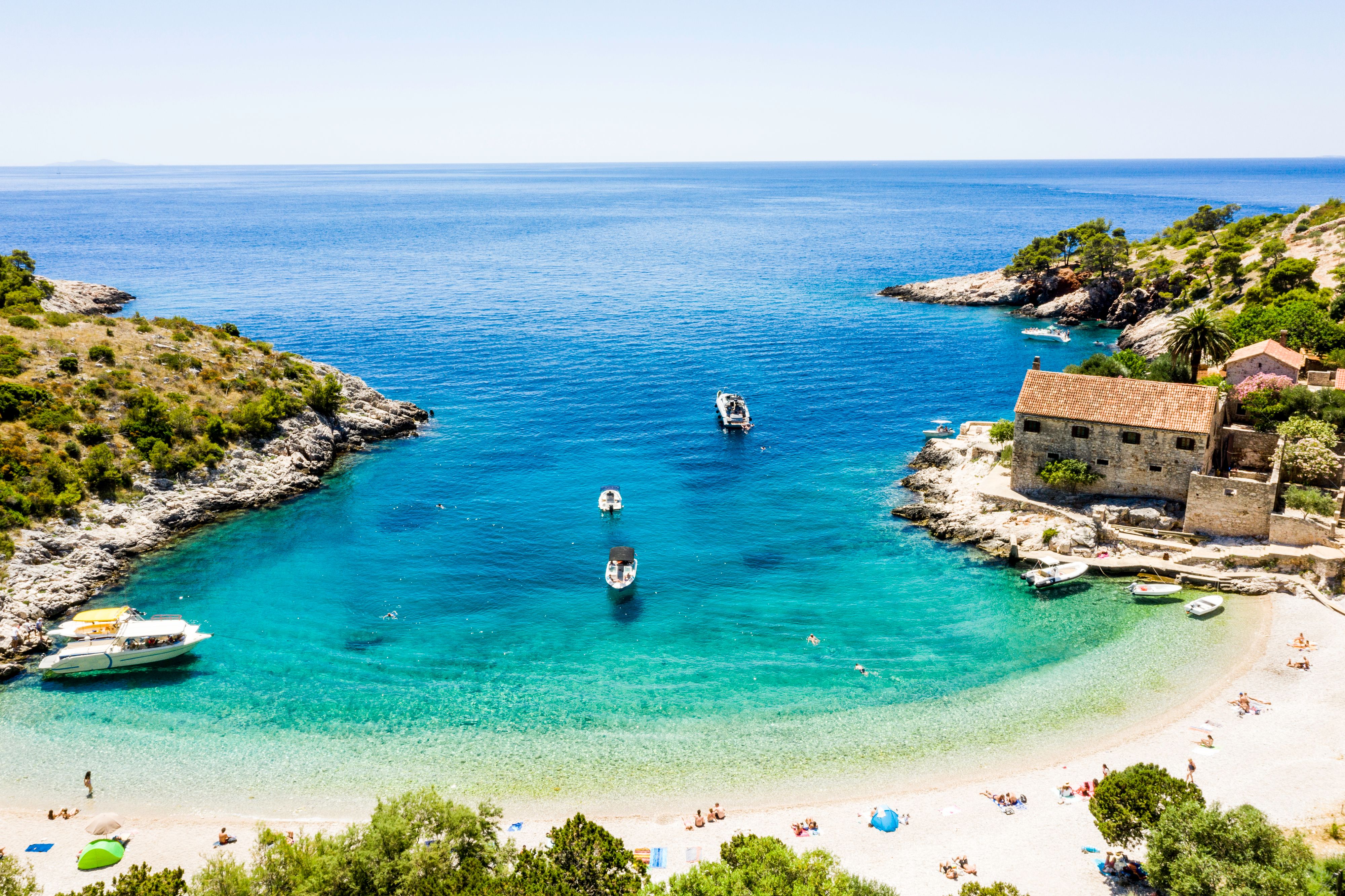 Aerial view of a Sandy Beach in Croatia
