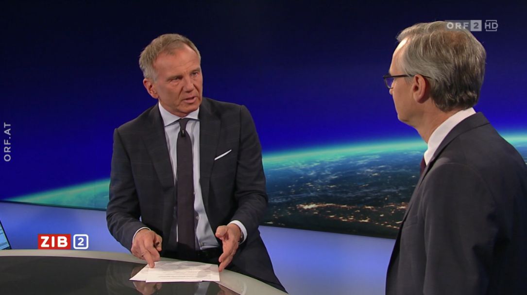 E-Control-Chef Wolfgang Urbantschitsch am 11. Juli in der ZIB2 bei Armin Wolf.