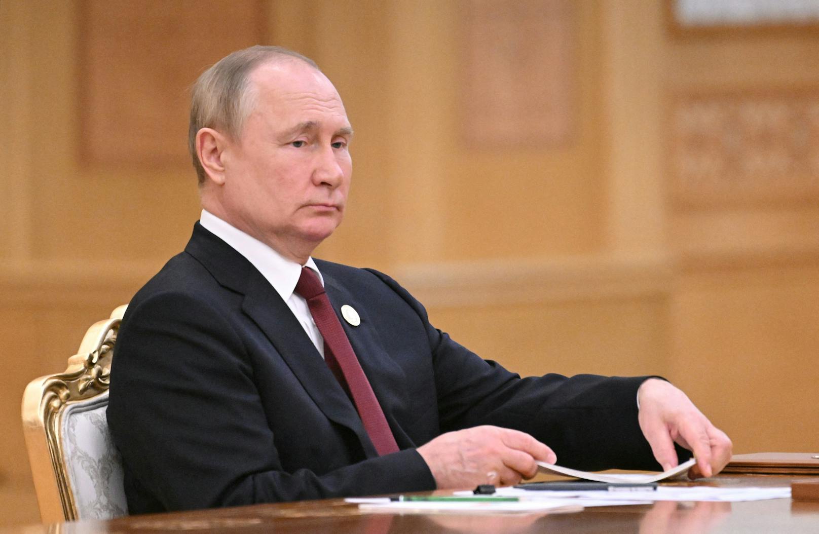 Russlands Präsident Wladimir Putin bei einem Gipfeltreffen in Turkmenistan am 29. Juni 2022.