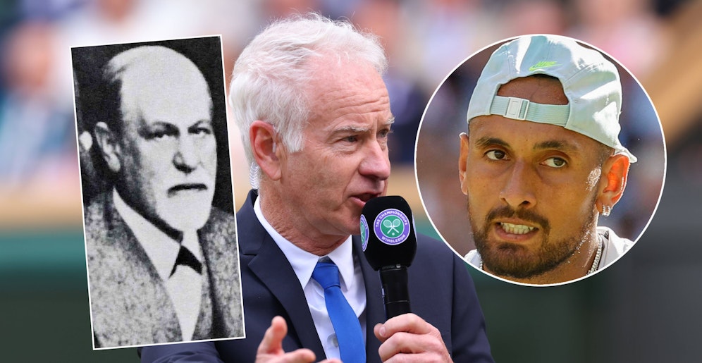 John McEnroe will Nick Kyrgios (r.) durch Sigmund Freud (l.) behandeln lassen