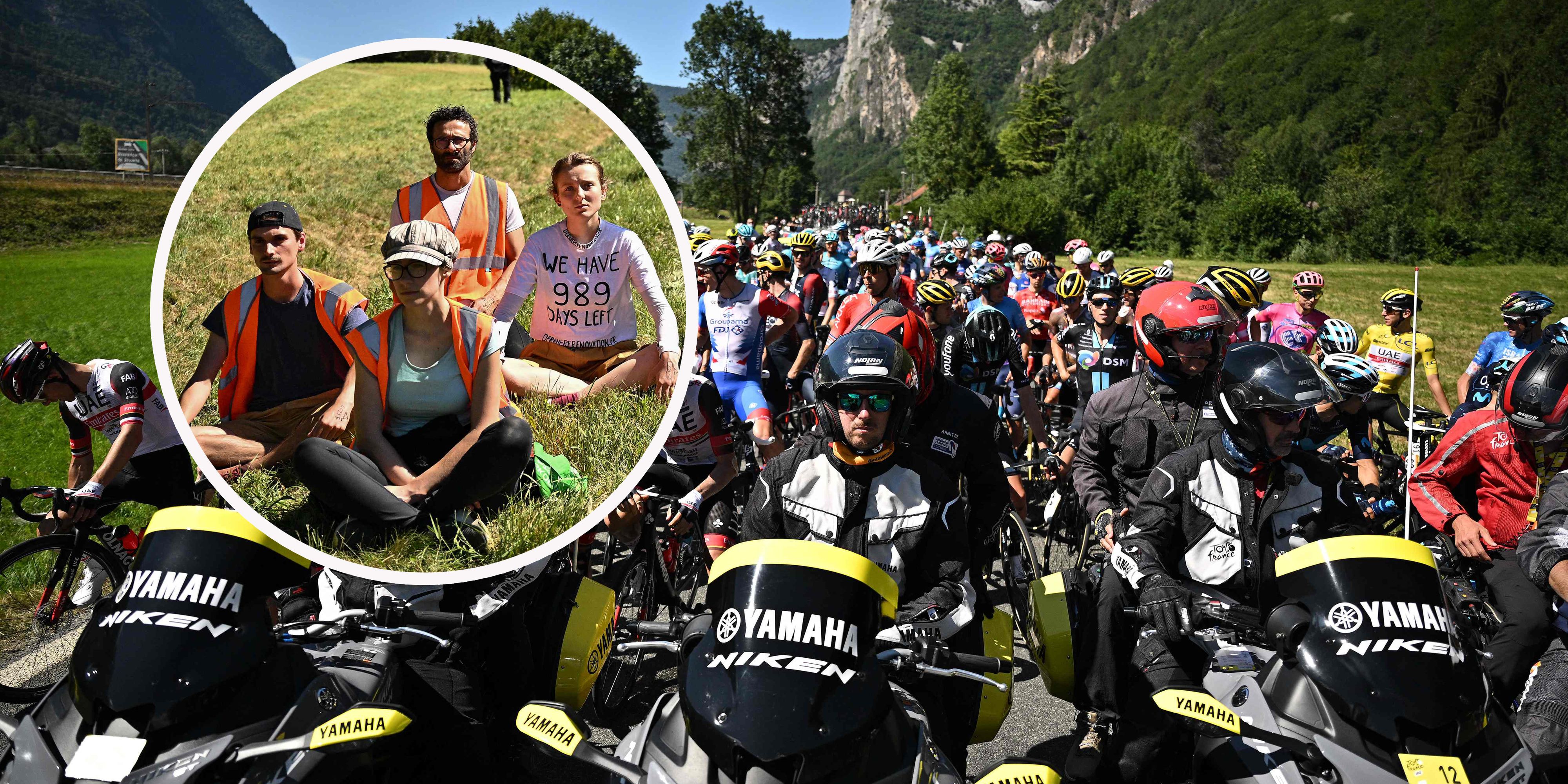 Klima-Aktivisten legen die Tour de France lahm.