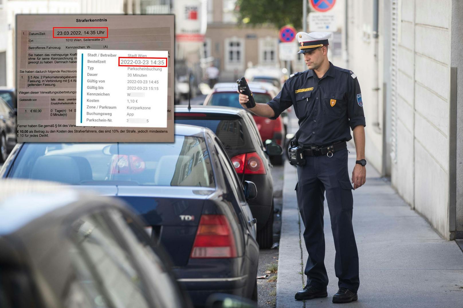 Ein Wiener kassiert 70 Euro Strafe, obwohl er einen gültigen Parkschein hatte.