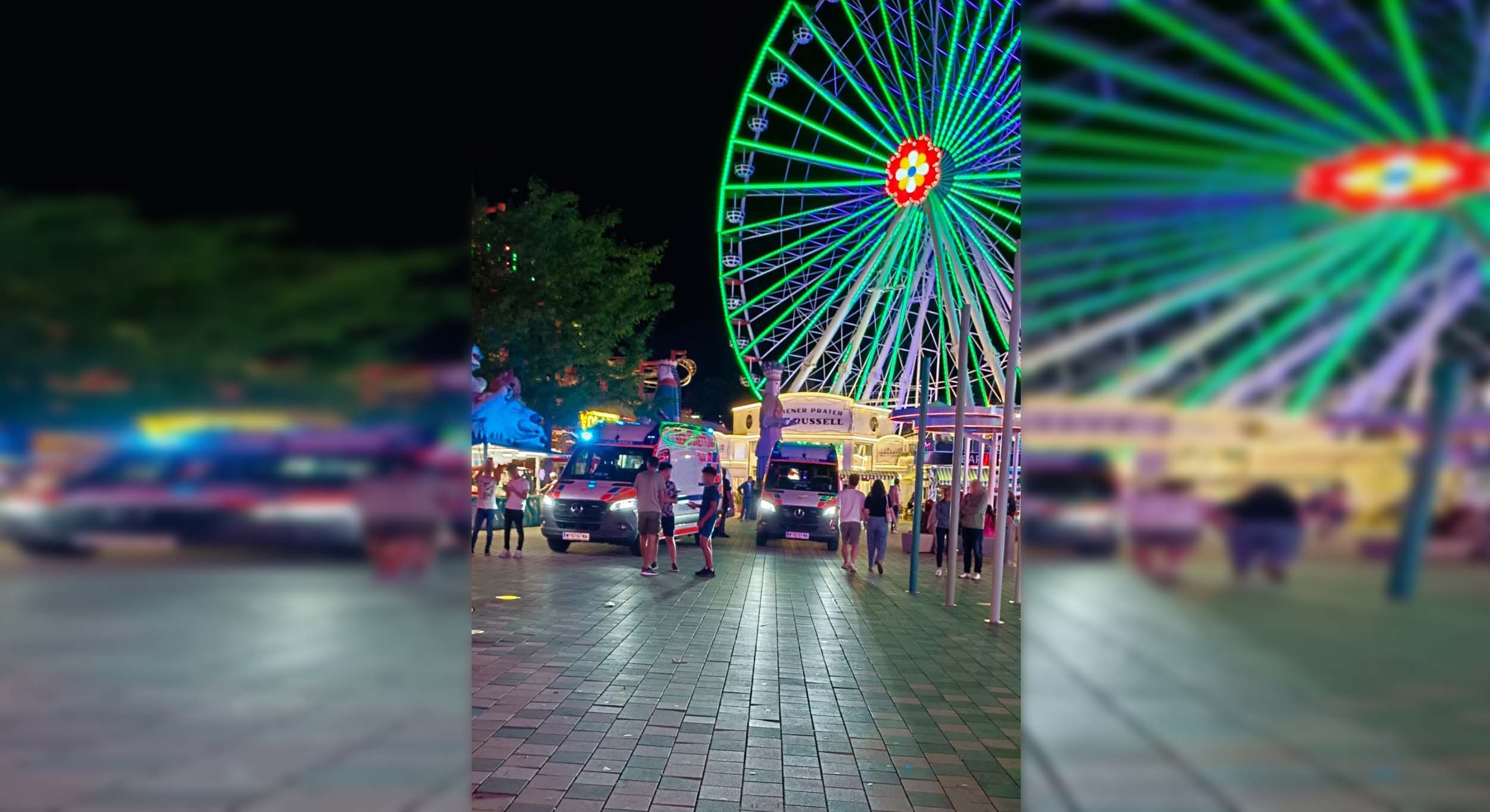 Rettungs-Einsatz nach dem Unfall im Prater