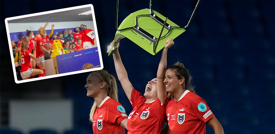 Österreichs Fußballerinnen bejubeln den Viertelfinal-Einzug bei der WM. 