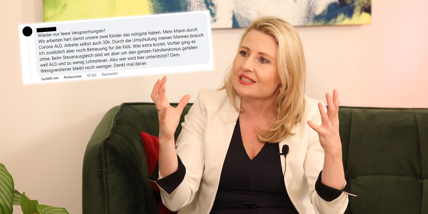 Eine Facebook-Nutzerin kritisiert die Entlastungen für Familien heftig.