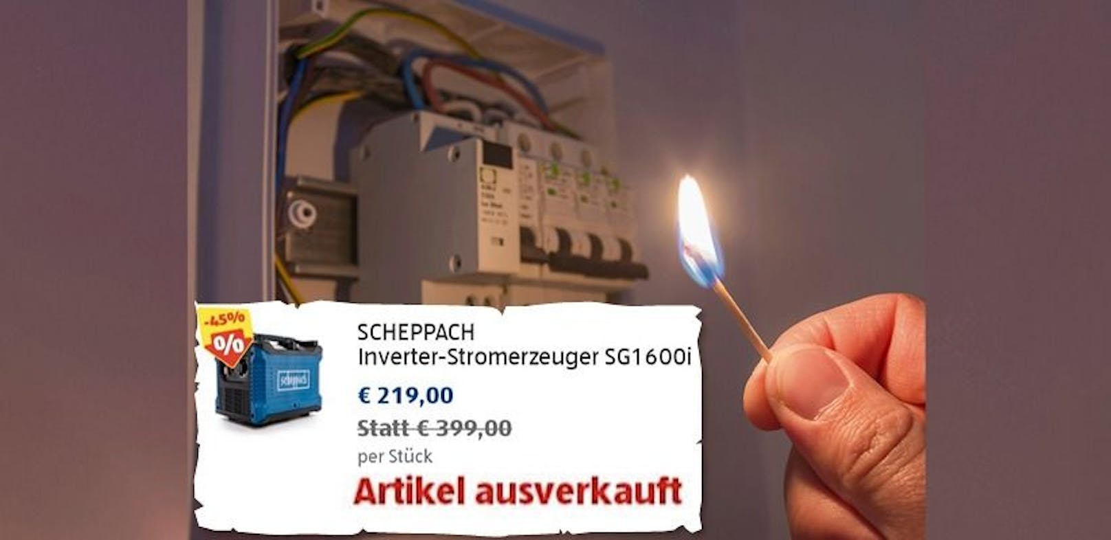 Bei einem österreichischen Diskonter sind bereits alle Stromerzeuger vergriffen.