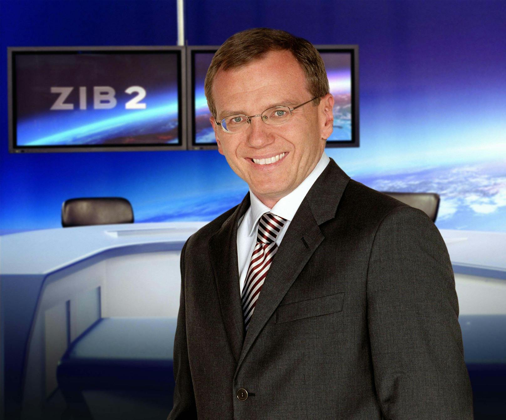 Ein Promotion-Foto des ORF zur ZIB2 mit Armin Wolf aus dem Jahr 2006.