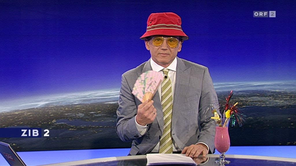 Download von www.picturedesk.com am 19.07.2022 (13:15).  "ZIB 2", "Hitzewelle in Österreich." Am Mittwoch wird es wieder sonnig und sehr heiß mit Höchstwerten um 30 und um 33 Grad. Quellwolken bringen am Nachmittag einzelne Gewitter ? vor allem im Westen und Norden. Die können mitunter heftig sein.Im Bild: Armin Wolf. SENDUNG: ORF2 - DI - 23.08.2011 - 22:00 UHR. Foto: ORF. - 20110824_PD5141 - Rechteinfo: Rights Managed (RM)