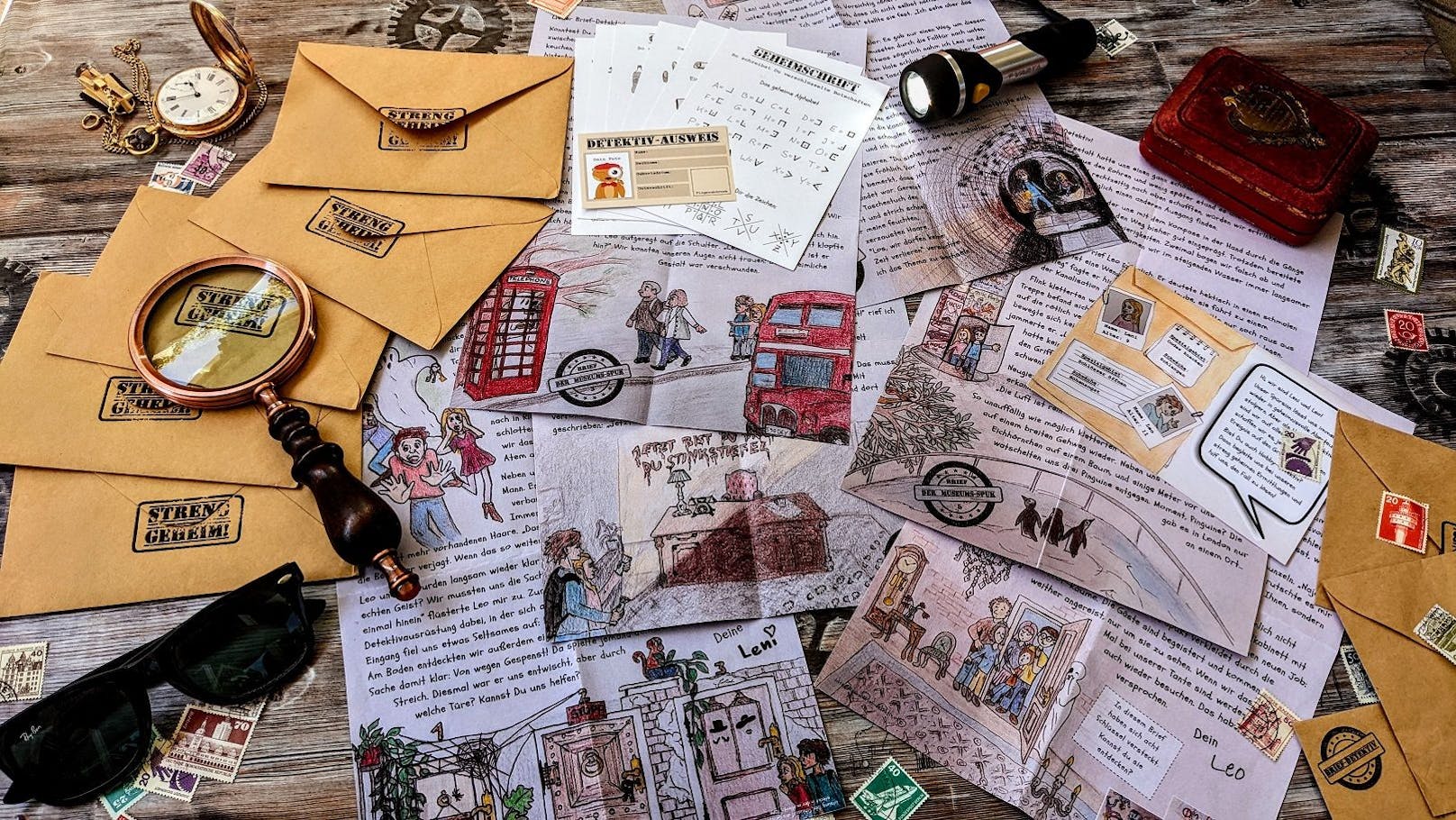 Kinder erhalten dabei wöchentliche Krimi-Post in ihrem Briefkasten.