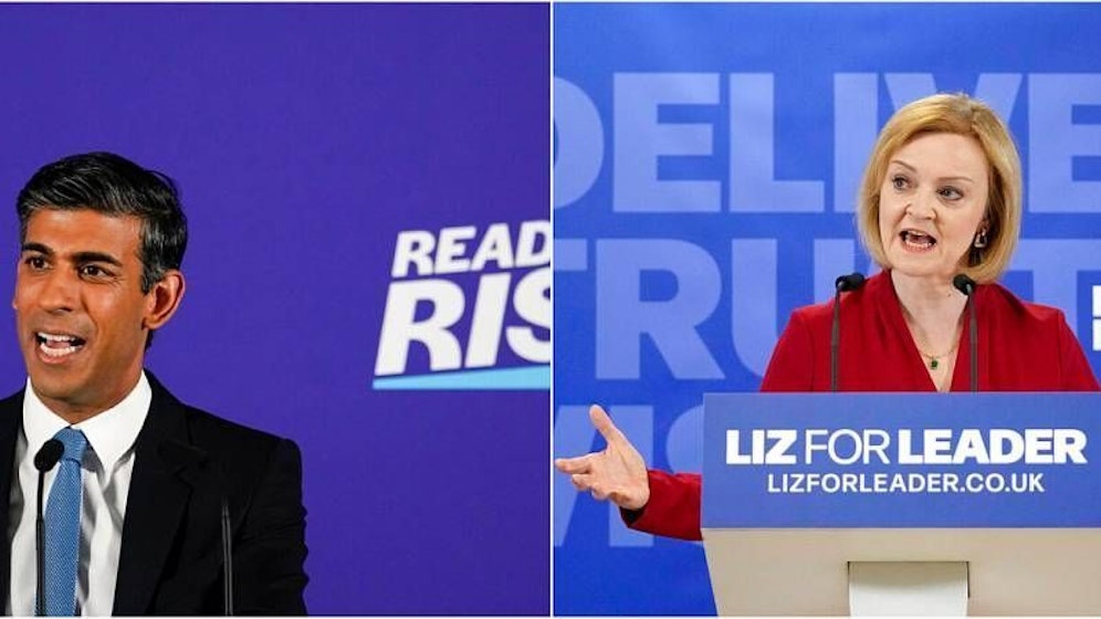 Entweder der frühere Finanzminister Rishi Sunak oder die amtierende Außenministerin Liz Truss werden als Premierminister/in auf Boris Johnson nachfolgen.