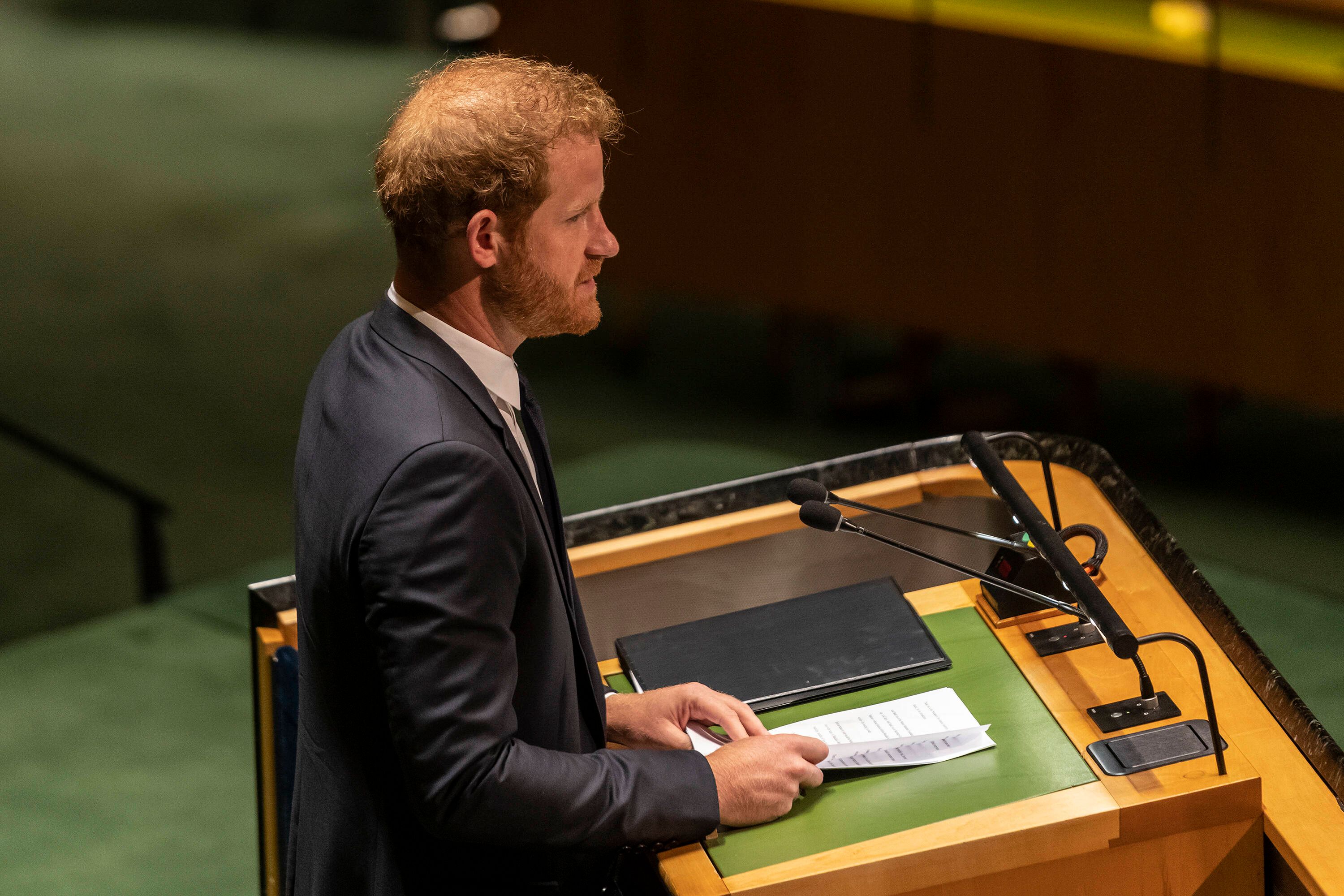 Prinz Harry hat schütteres Haar.
