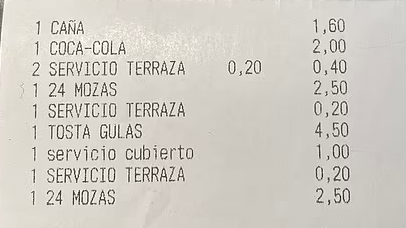 Vier Mal "Service auf der Terrasse".