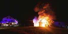160 Feuerwehrleute kämpften gegen Scheunenbrand in NÖ