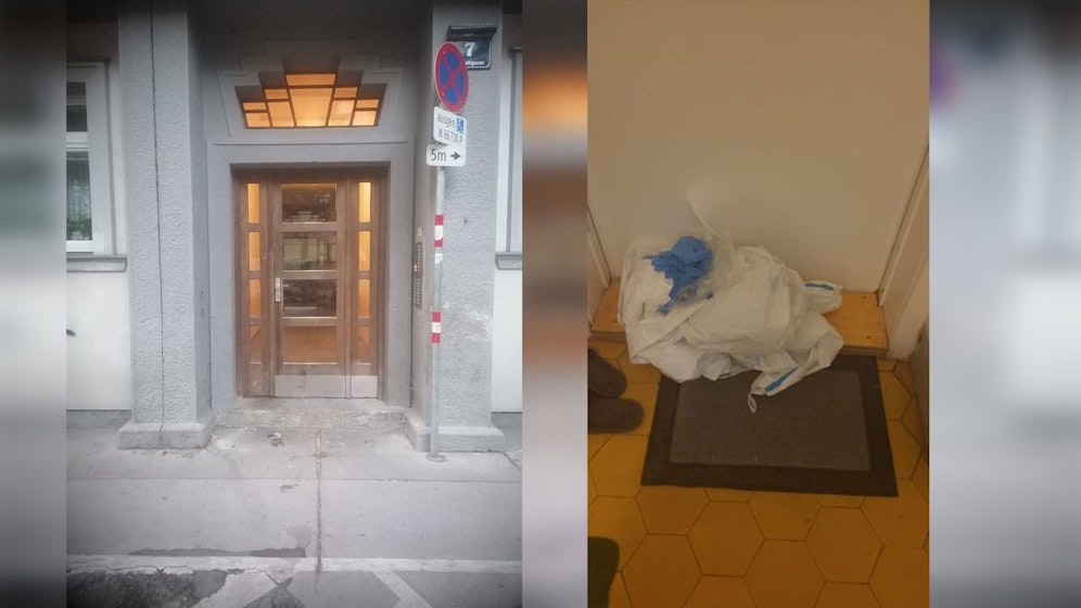 Diese unschöne Überraschung fand Marcel vor der Wohnungstüre seines infizierten Nachbarn. 