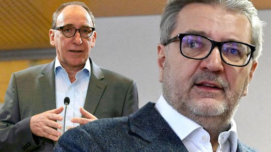 Gesundheitsminister Johannes Rauch (Grün) und Wiens Gesundheitsstadtrat Peter Hacker (SPÖ) streiten um Spitalsdaten.