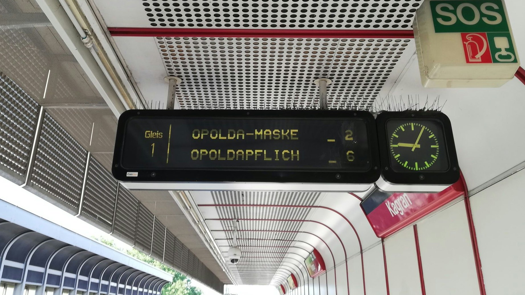 Was mit "Opoldamaskenpflicht" gemeint war, brachte einige Öffi-Fahrgäste zum grübeln. 