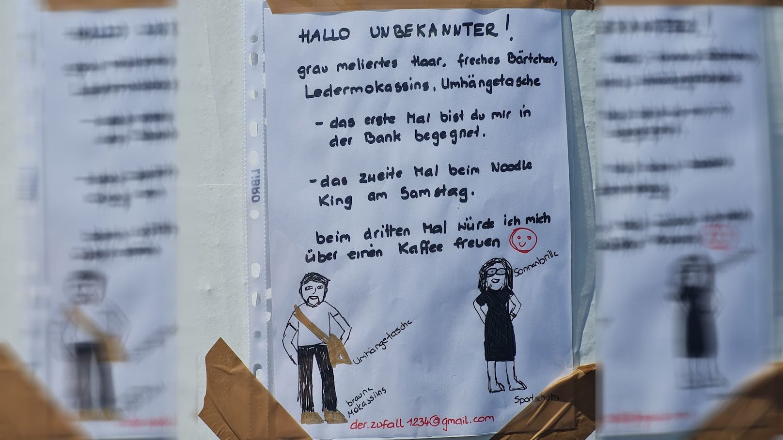 Vor einem Supermarkt in Floridsdorf sah ein "Heute"-Leser einen ganz kreativen Brief.