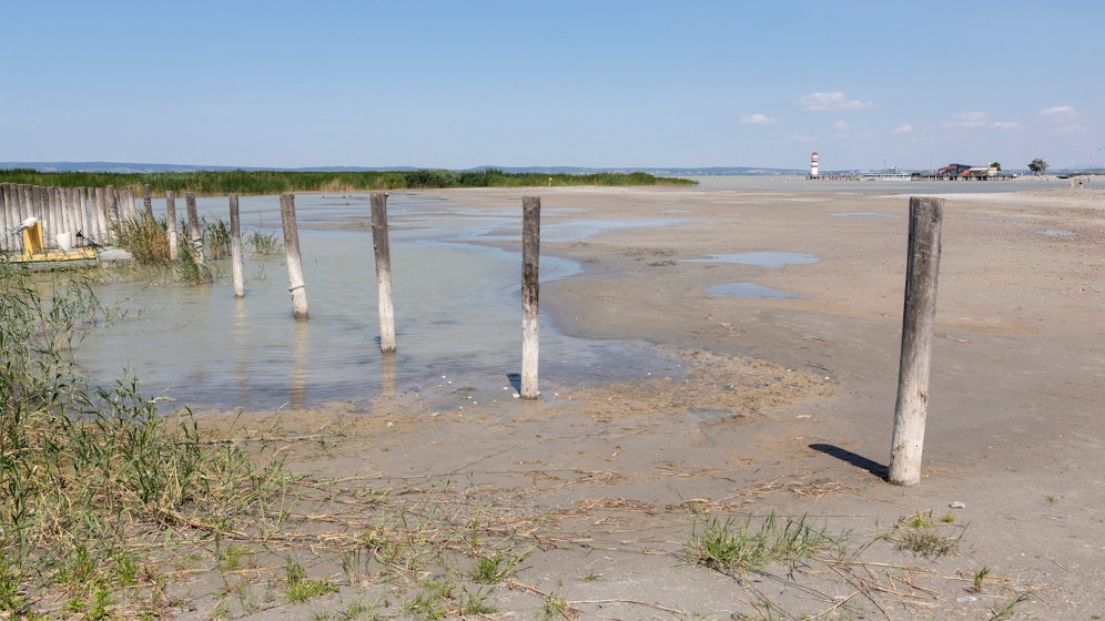 Der Pegel des Neusiedlersees im Burgenland ist deutlich gesunken.