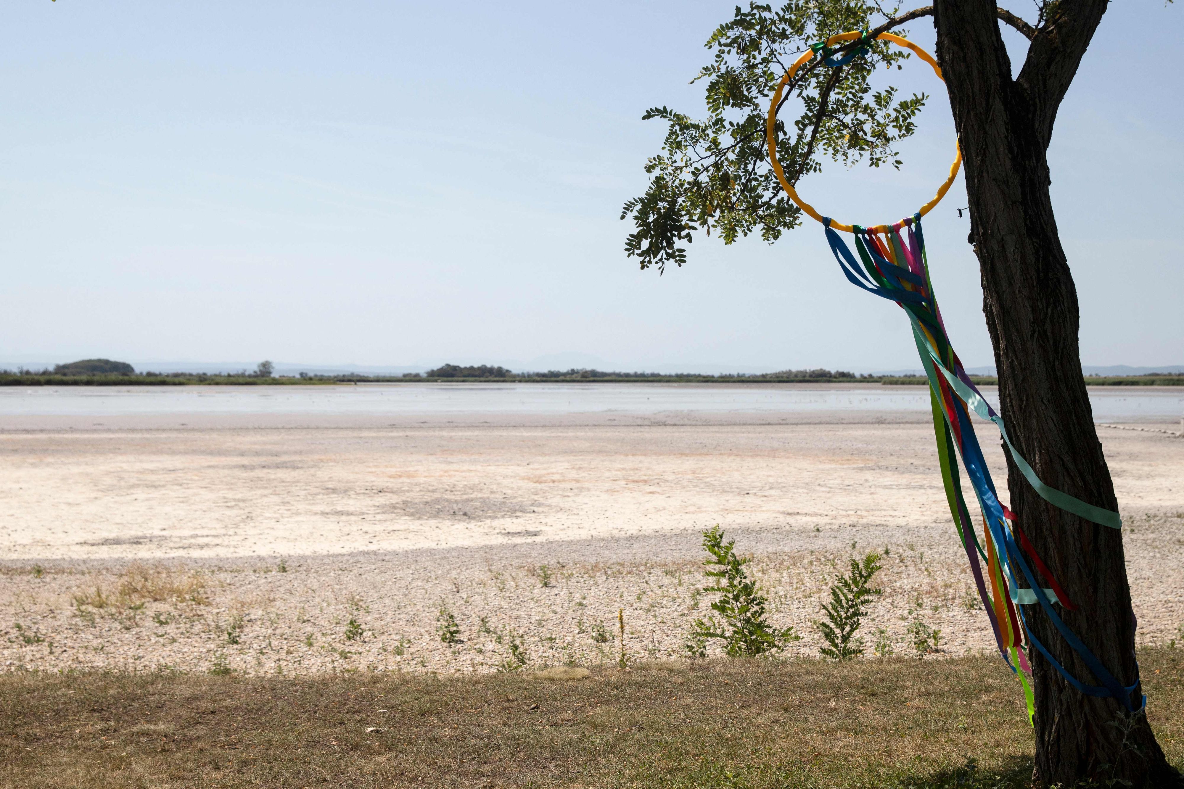Der beinahe vollständig ausgetrocknete Zicksee am 20. Juli 2022.
