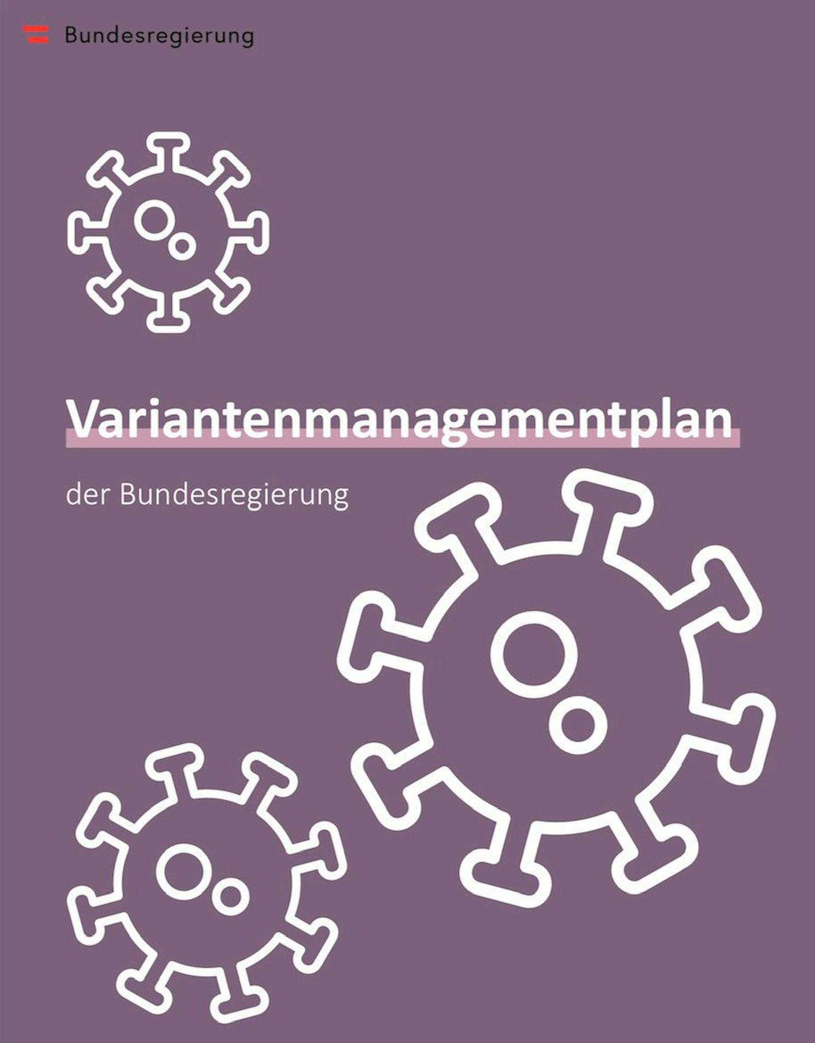 Das Deckblatt des Variantenmanagementplans der Bundesregierung.