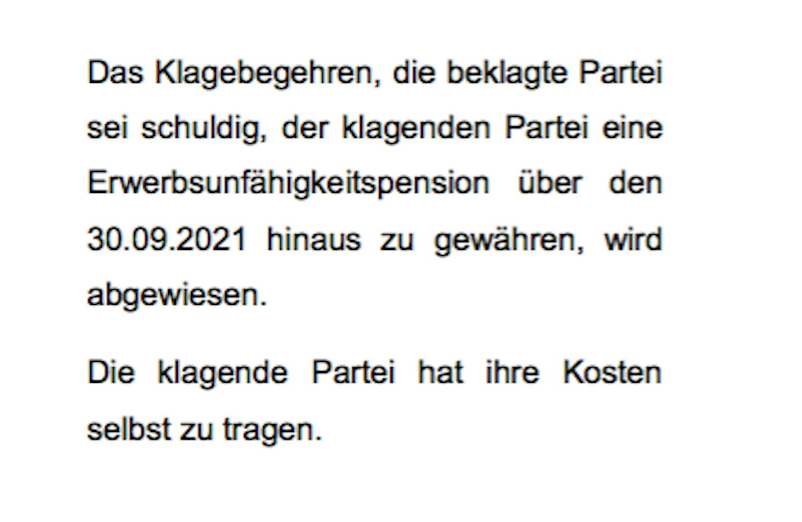 Urteil vom Kremser Gericht zum Antrag auf Erwerbsunfähigkeit